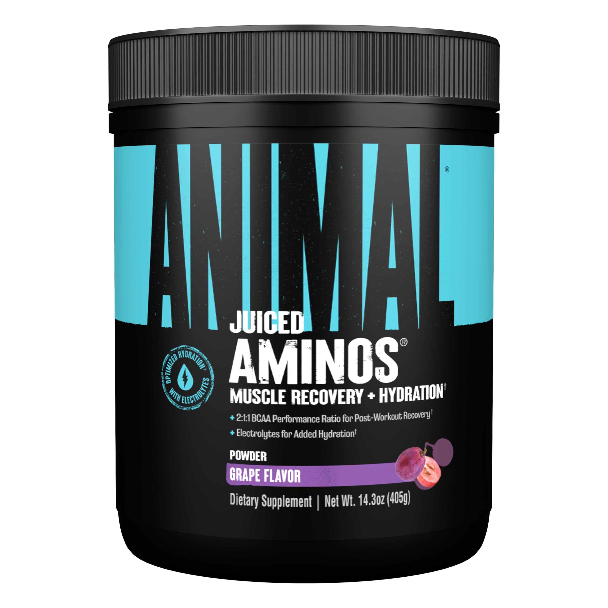 Animal Juiced Aminos grape flavor bottle
