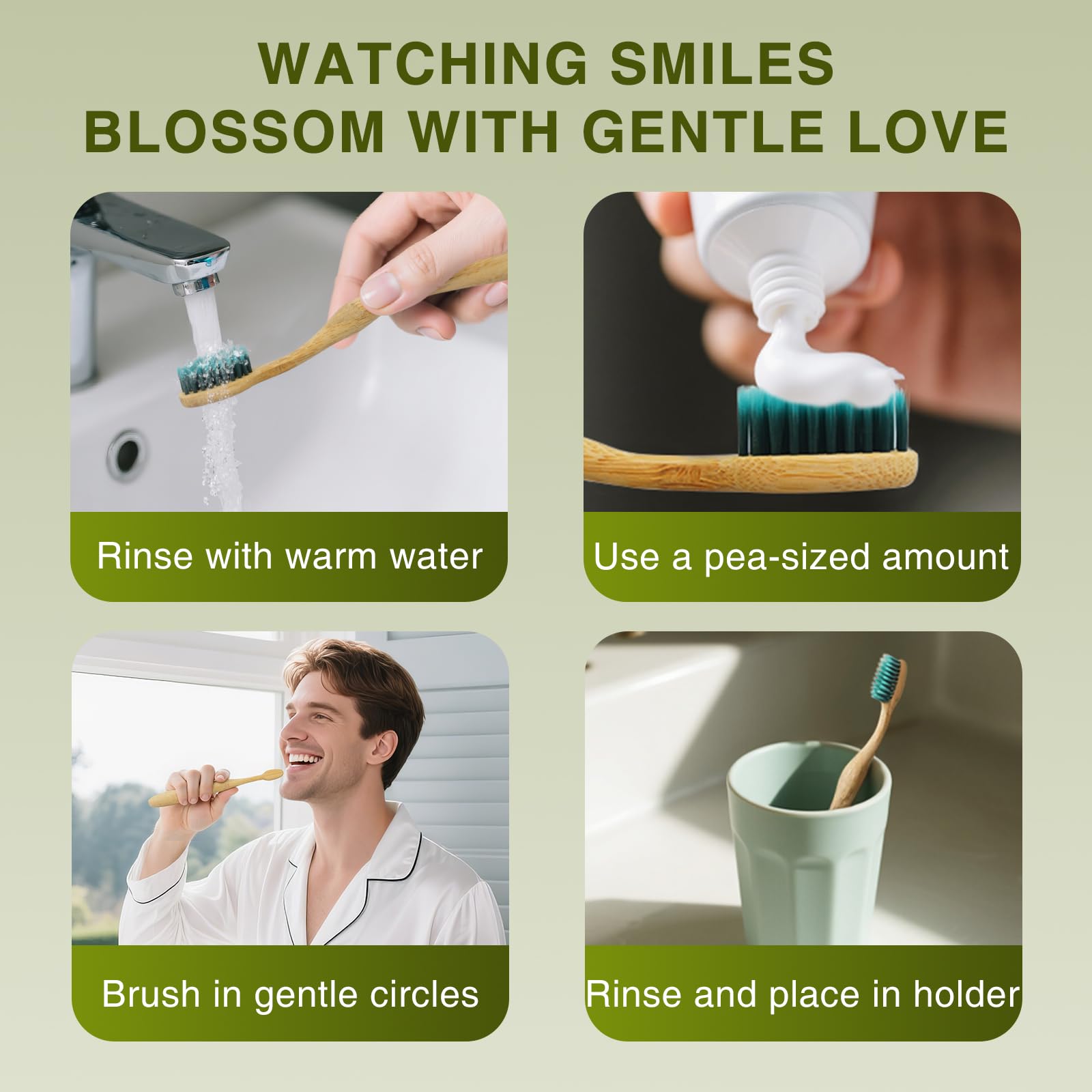 Toothbrush displayed with recyclable packaging