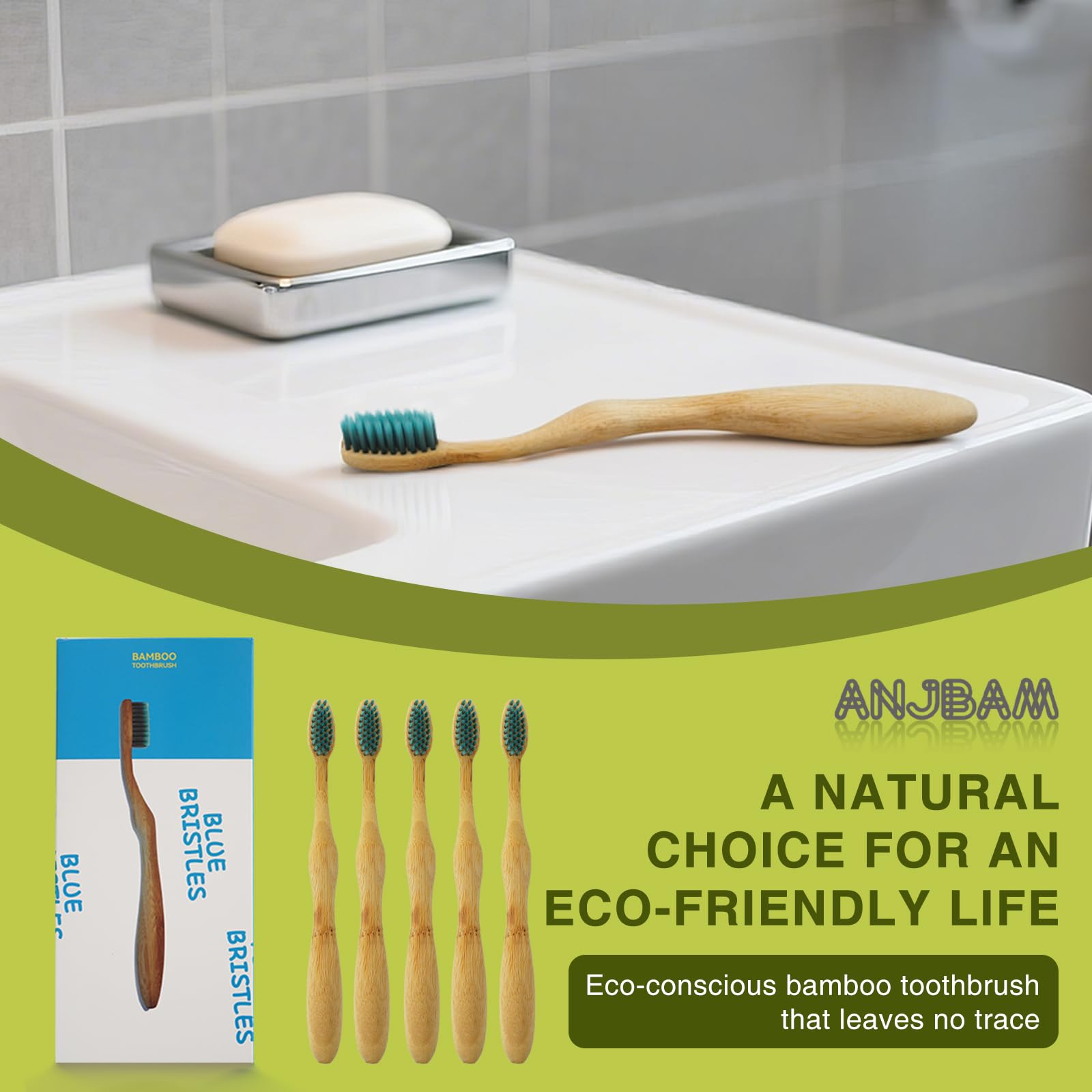 Eco-friendly bamboo texture on handle