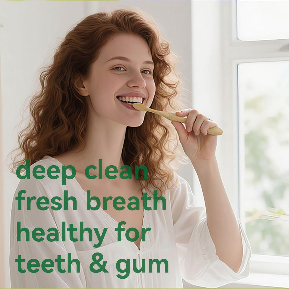 Ergonomic pink bamboo toothbrush handle