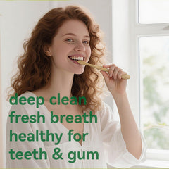 Ergonomic pink bamboo toothbrush handle