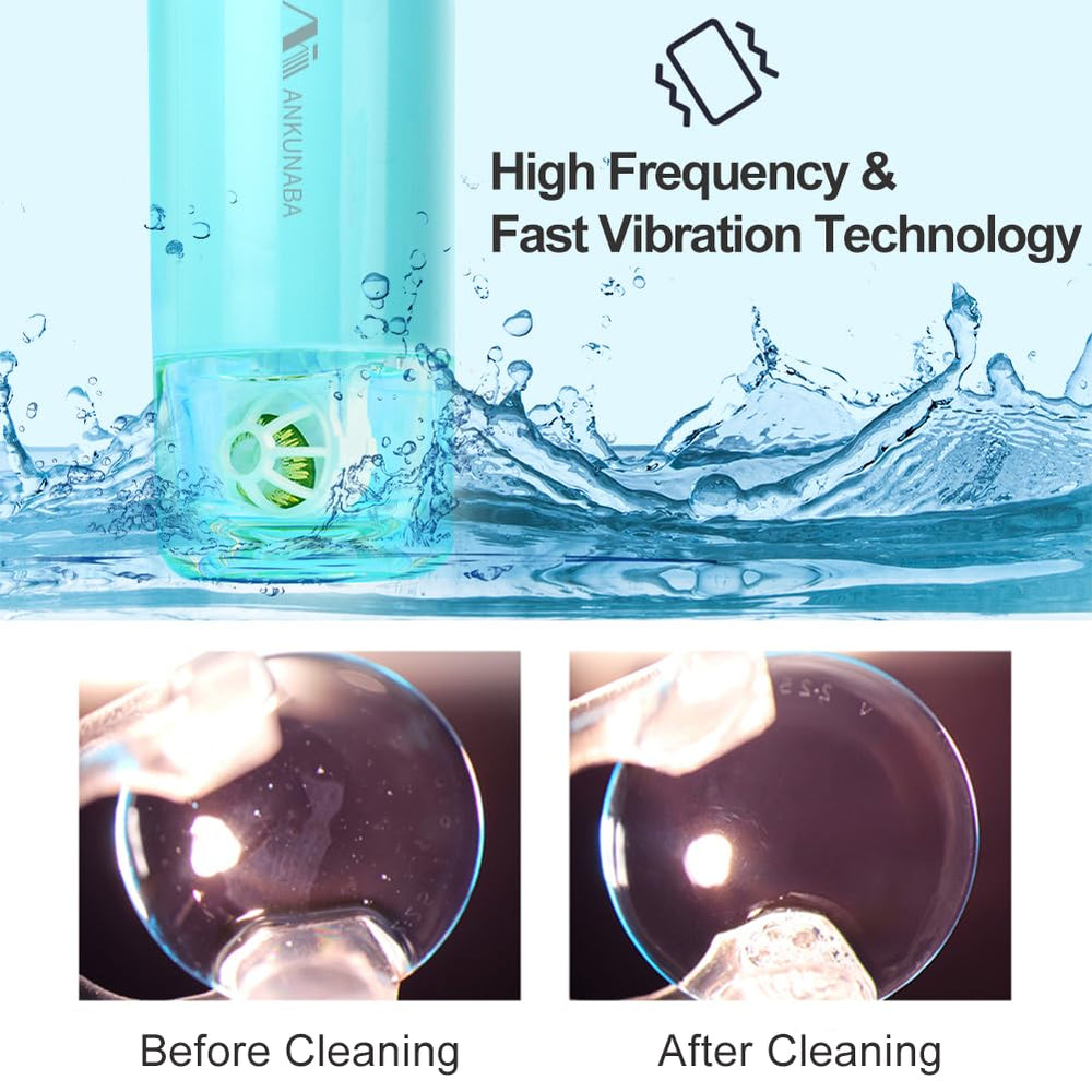 Side angle of ANKUNABA blue contact lens cleaner