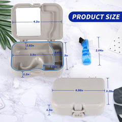 Denture container with brush and retainer storage