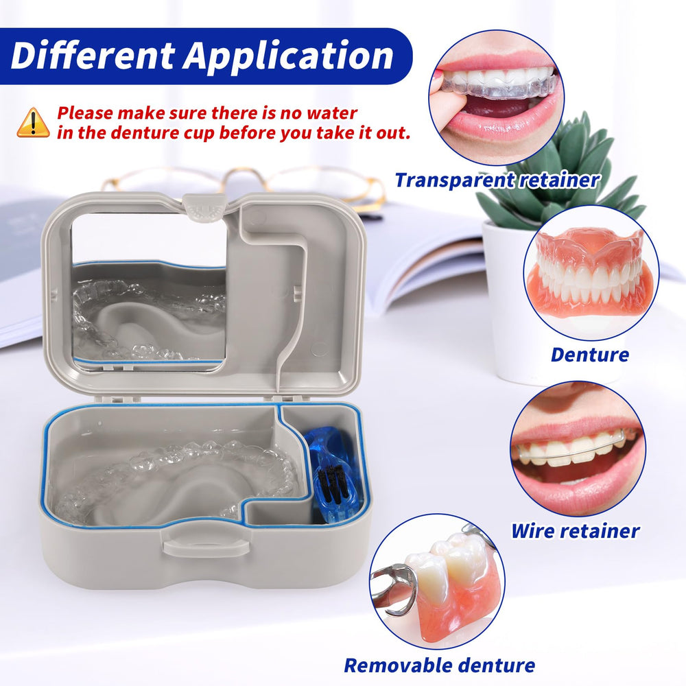 Portable denture cleaning case in ABS/PC material