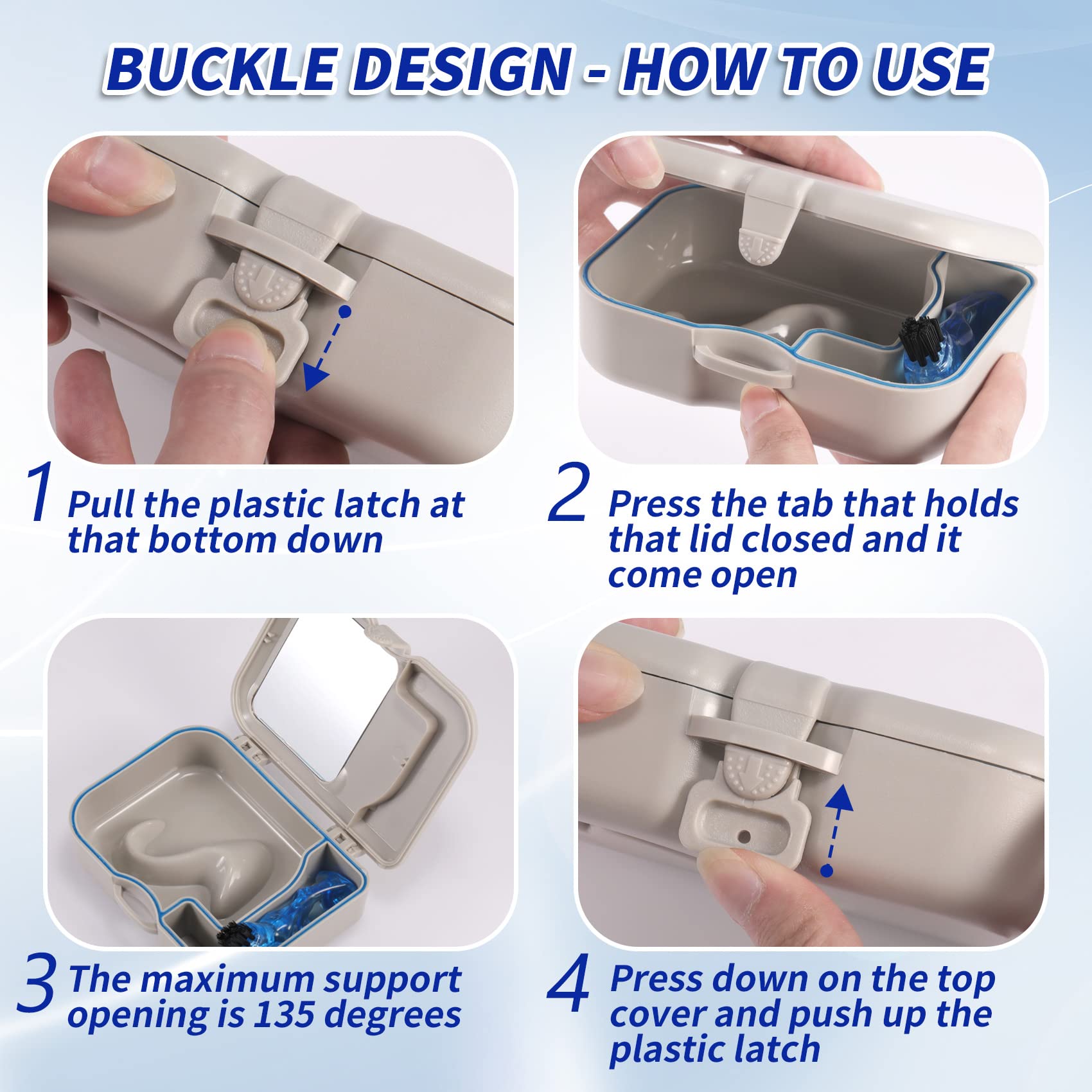 Travel friendly denture cup kit for home and on the go