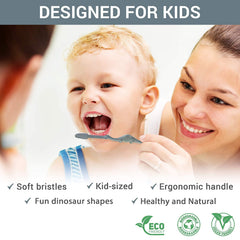Soft nylon bristles designed for kids' delicate gums