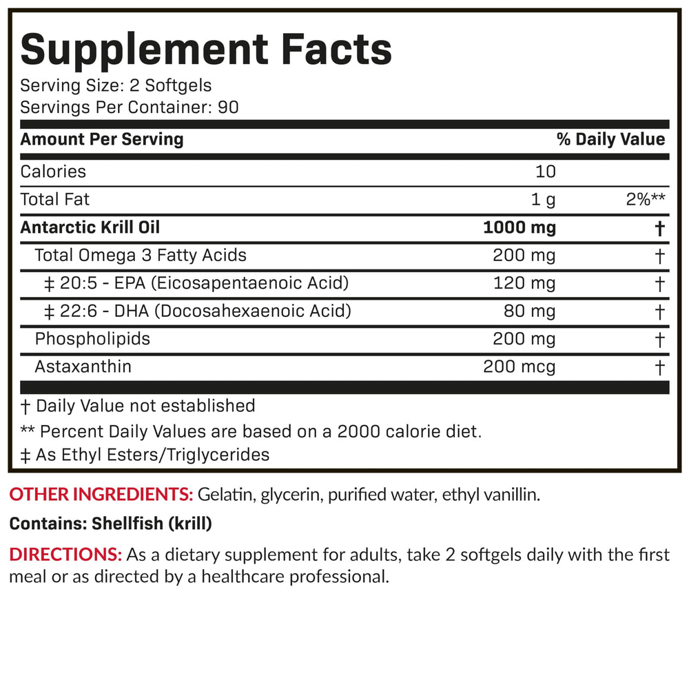 Nutrition facts and serving size on bottle label
