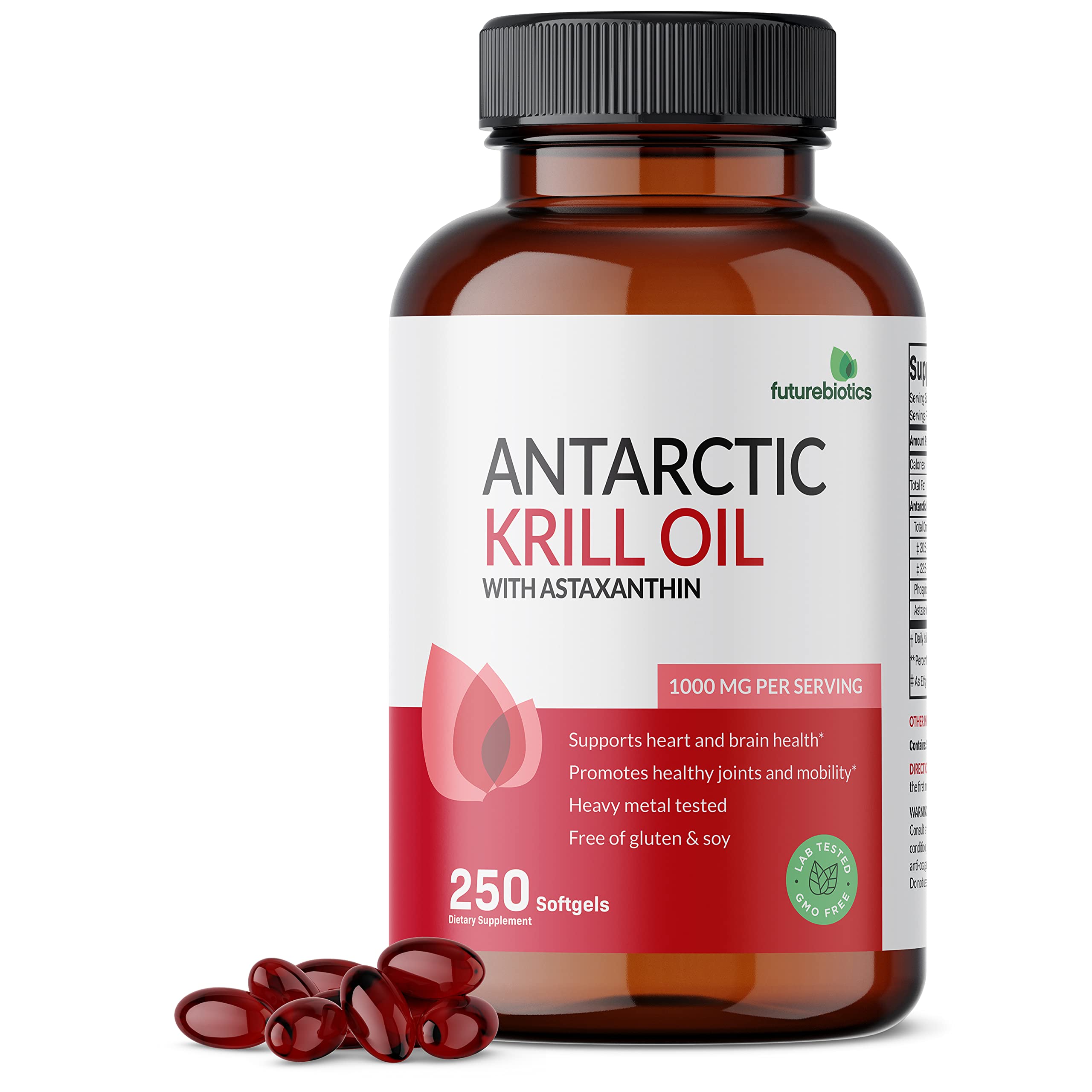 Futurebiotics Antarctic Krill Oil bottle - front view
