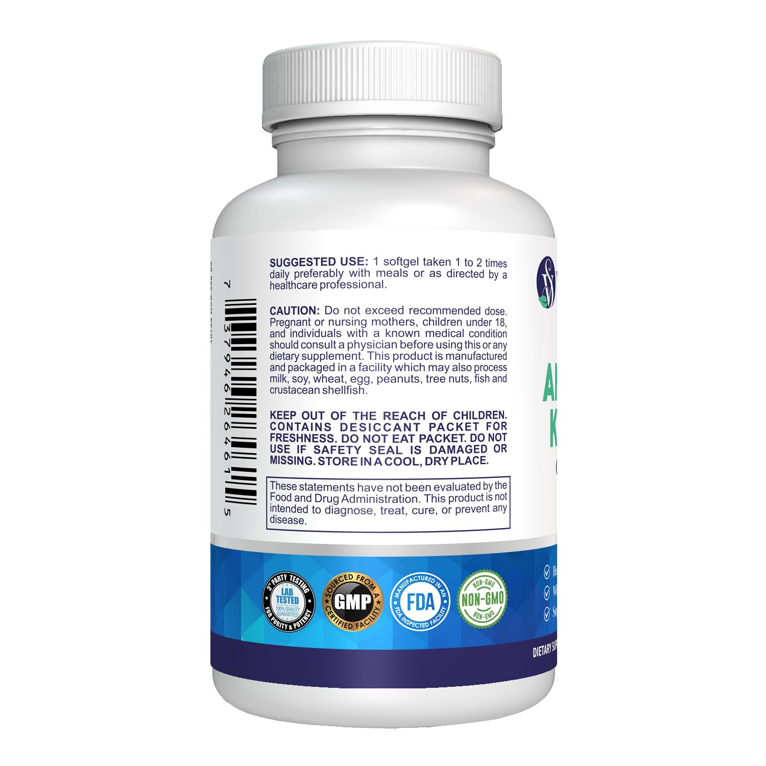 Heavy metals tested and non-GMO verification icons