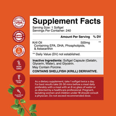Astaxanthin-rich Antarctic Krill Oil softgels