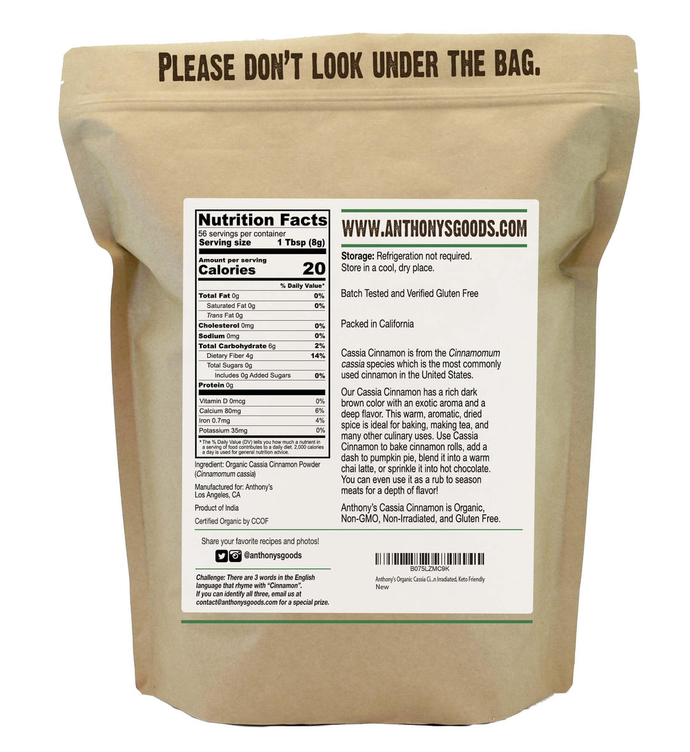 Gluten-free Anthony's Cassia Cinnamon Powder 1 lb