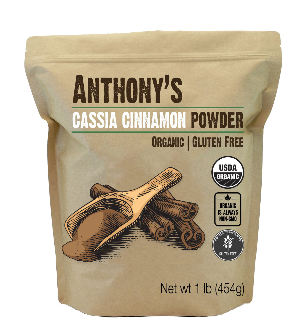 Anthony's Organic Cassia Cinnamon Powder 1 lb - organic, ground cinnamon