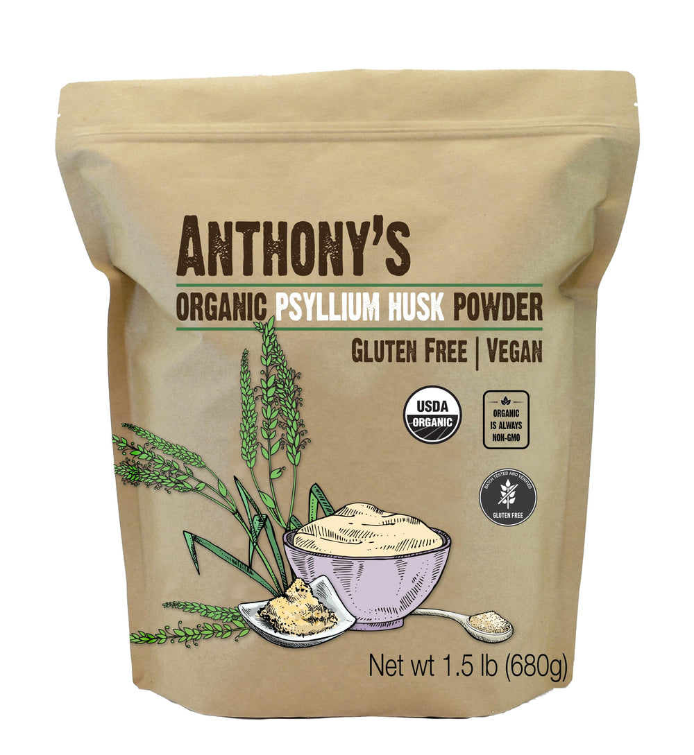 Anthony's Organic Psyllium Husk Powder front label - 1.5 lb
