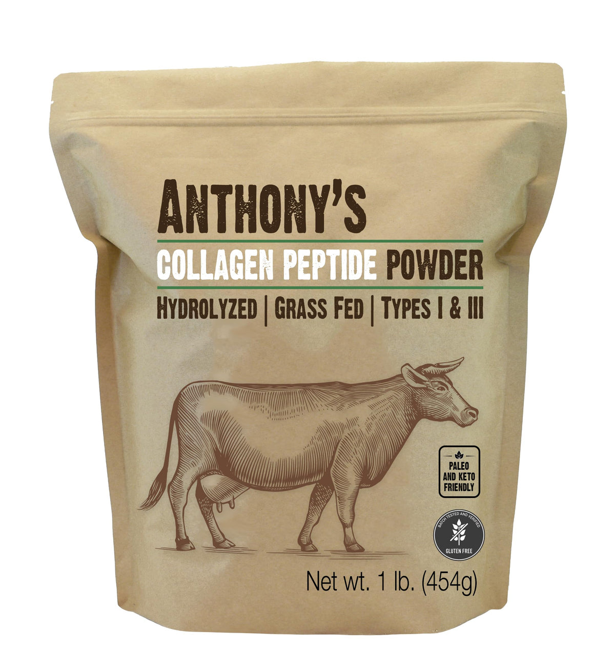 Anthony's Collagen Peptide Powder 1 lb, unflavored