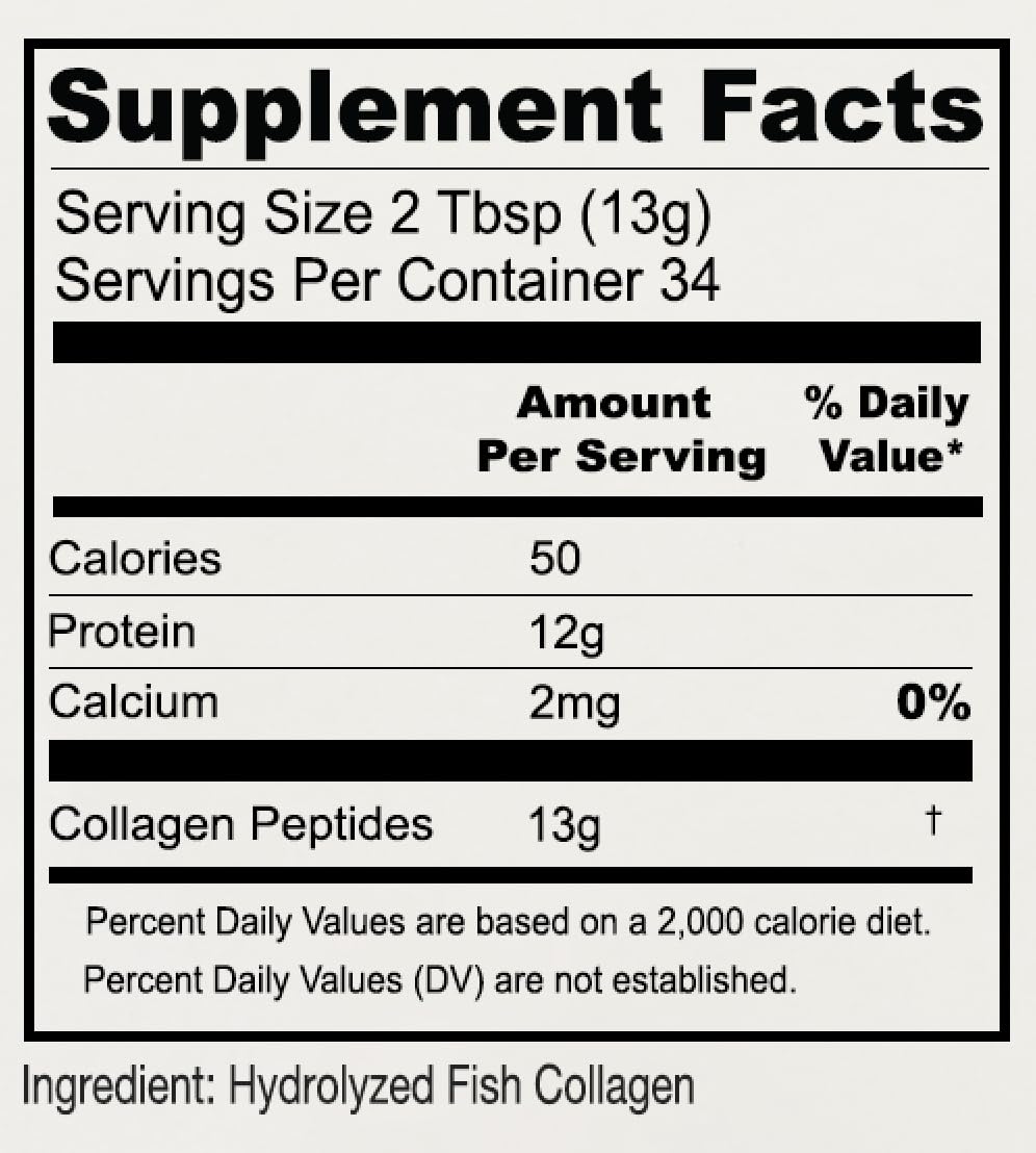 Close-up of bottle for Anthonys hydrolyzed marine collagen peptides unflavored 1 lb