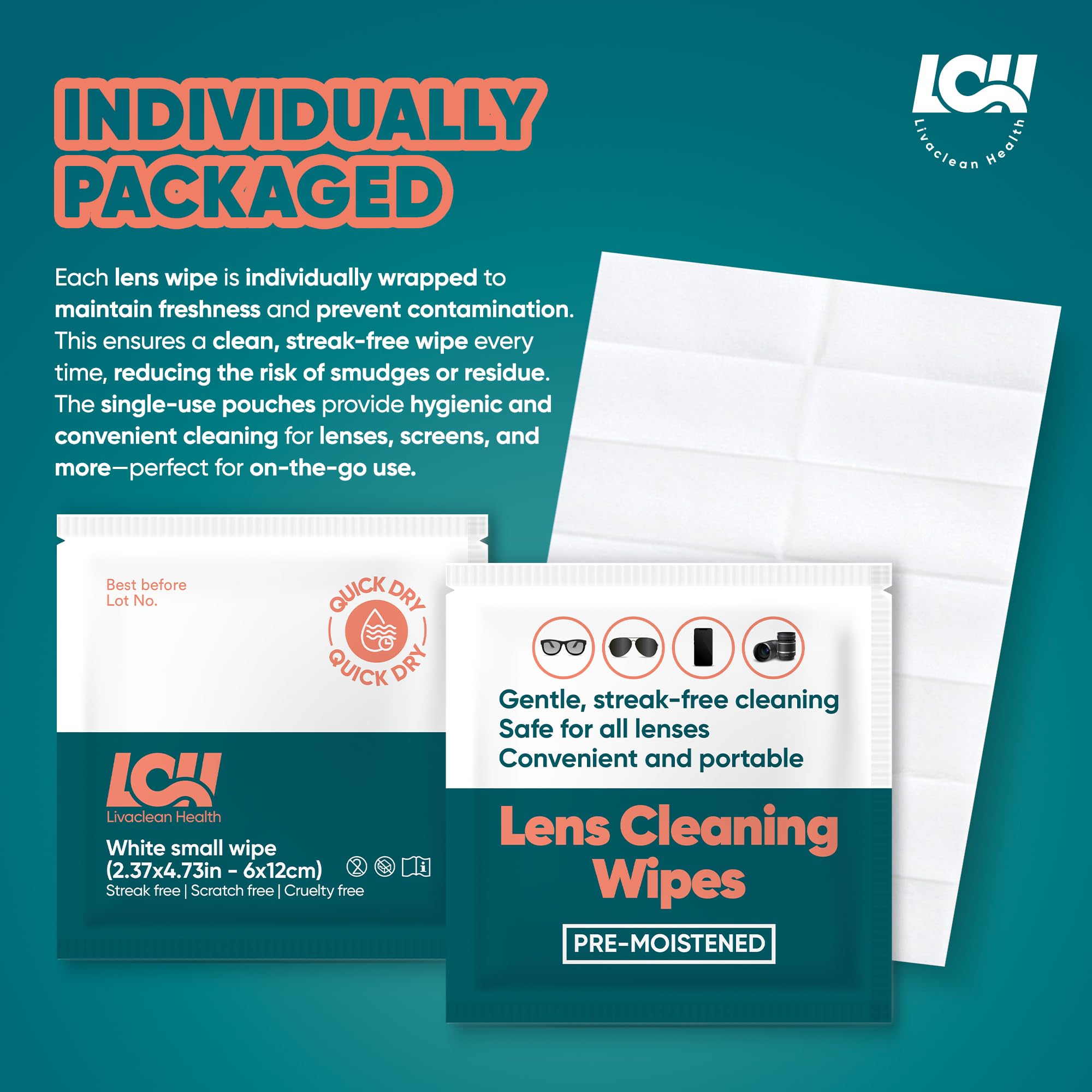 Anti-fog lens wipes designed for glasses