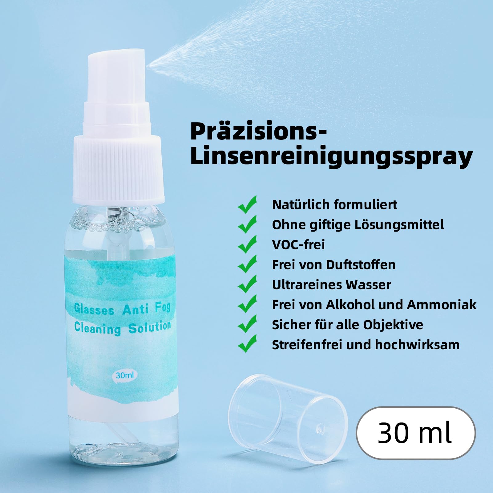 Anti-fog spray bottle for glasses