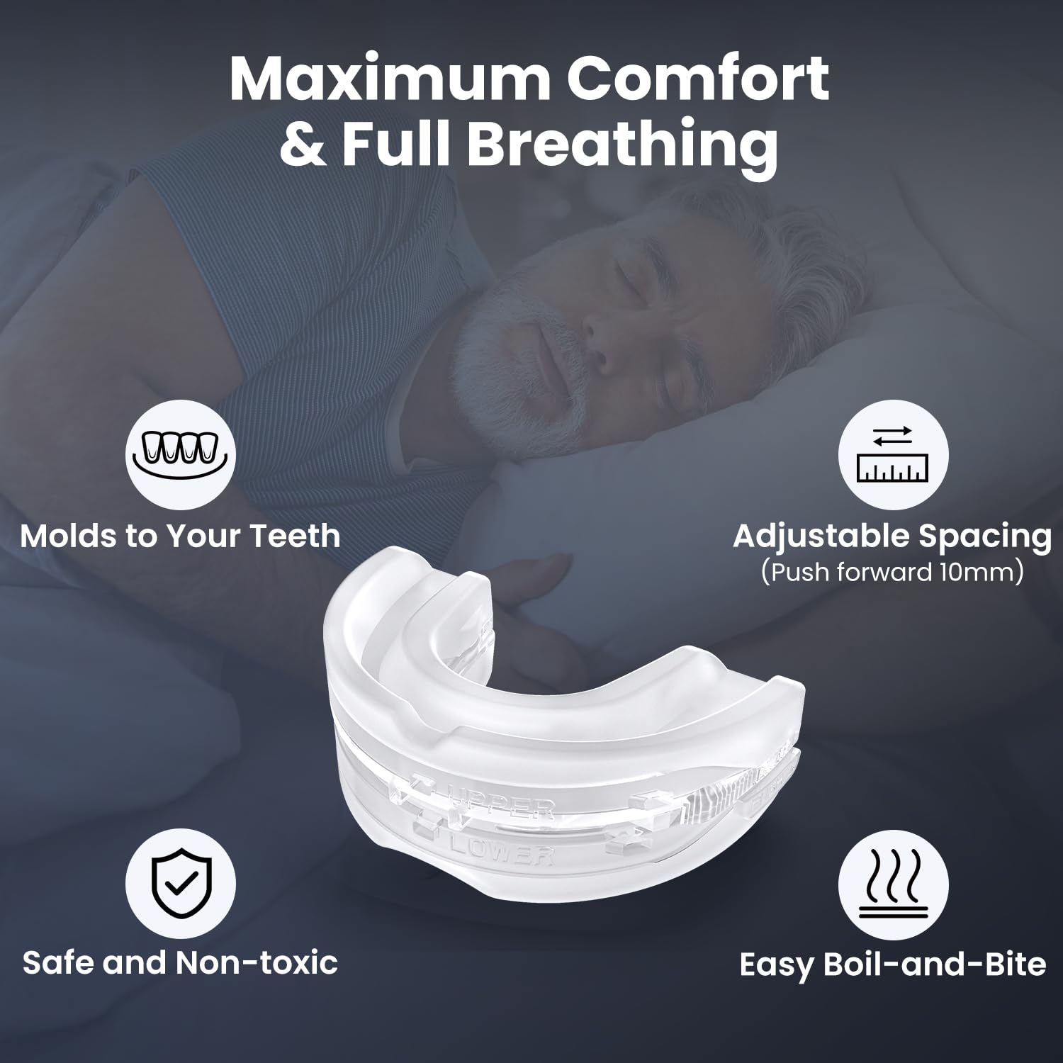 Food-grade BPA-free silicone mouth guard