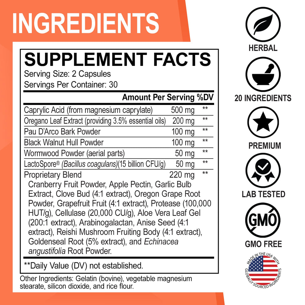 Anti-overgrowth candida capsules