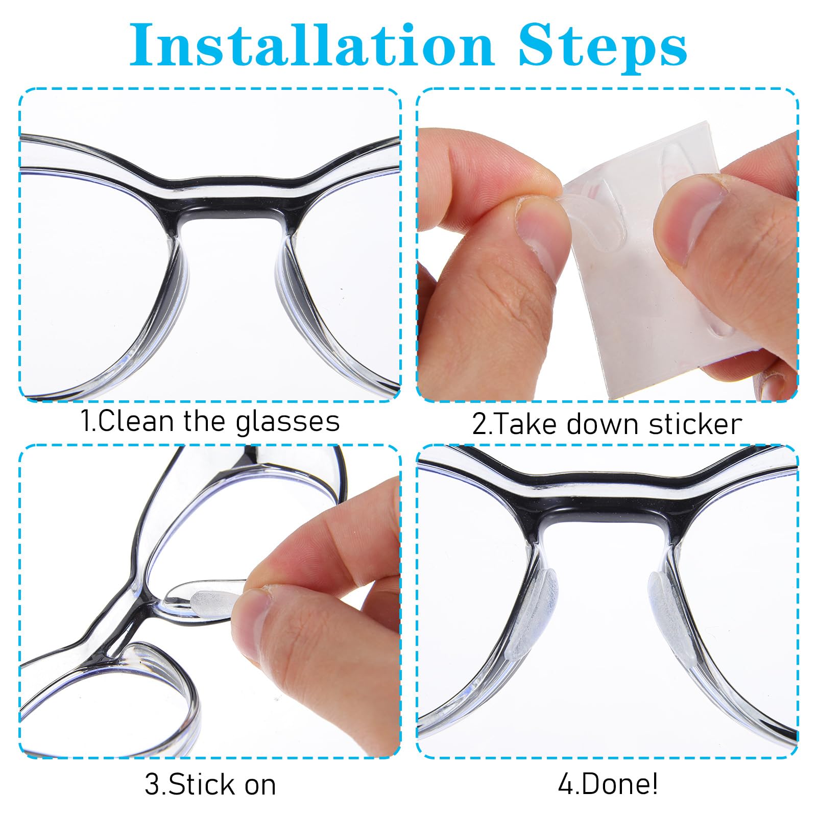 Anti-slip design fitting full-frame glasses