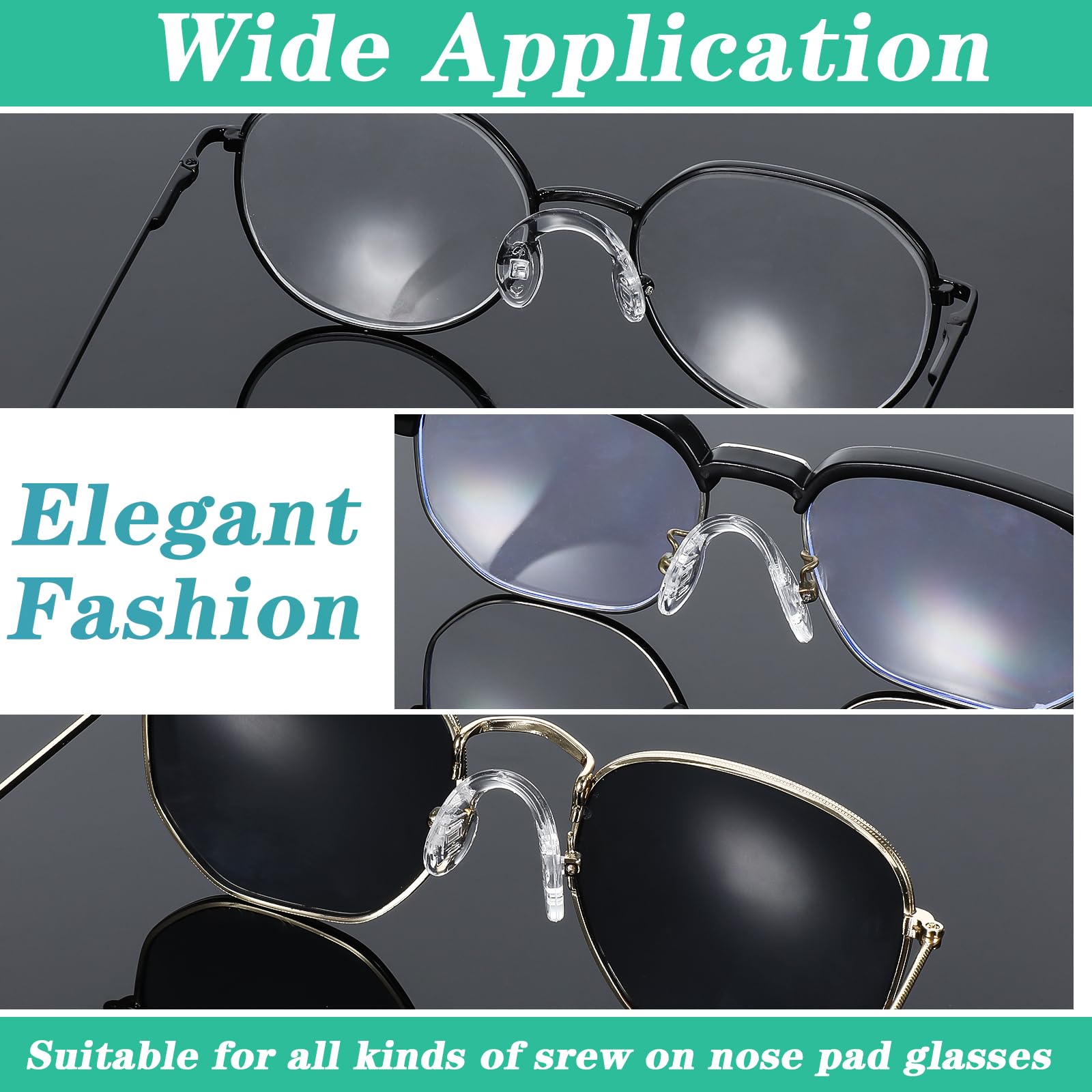 Anti-slip nose pads fitted on glasses