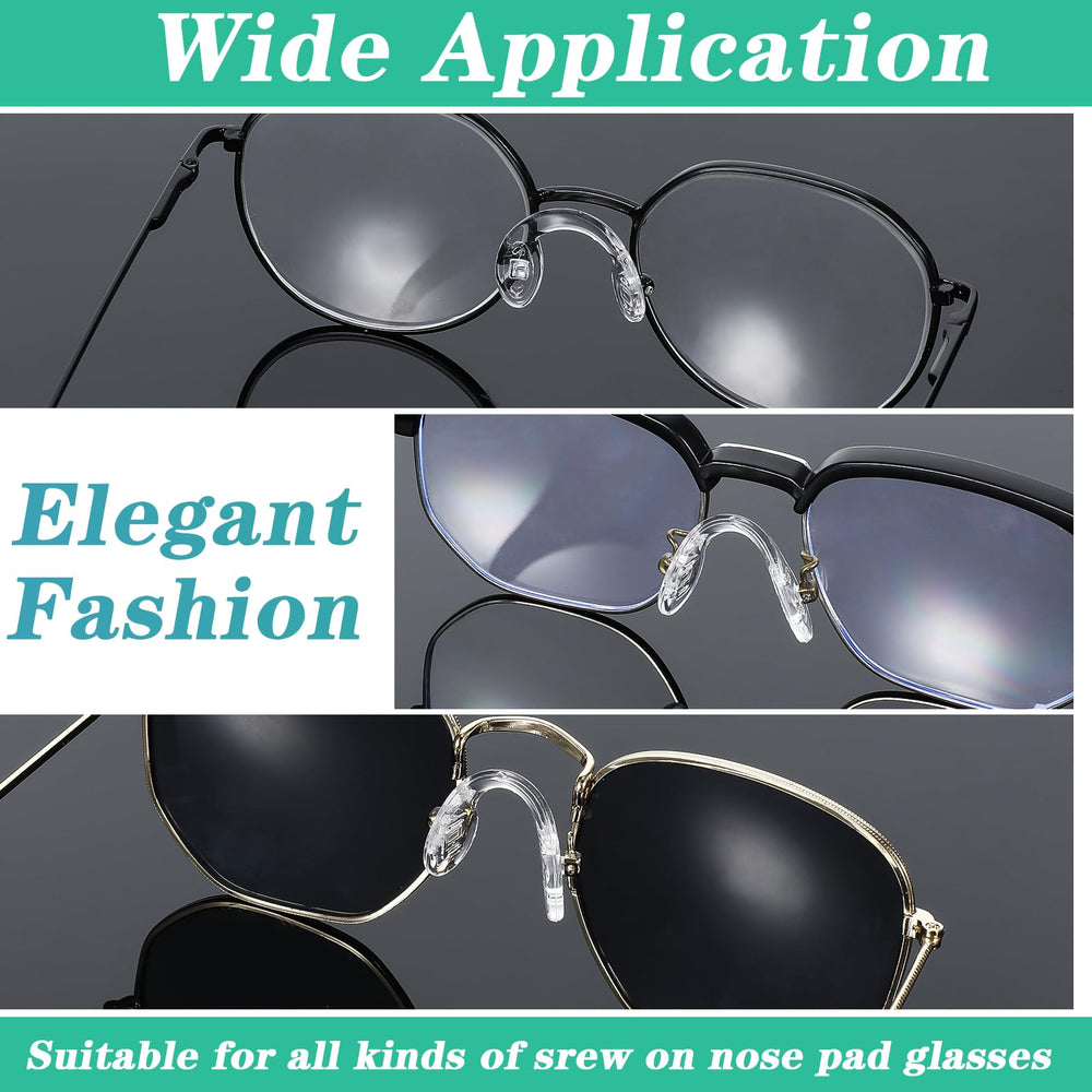 Anti-slip nose pads fitted on glasses