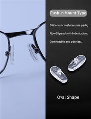 Anti-slip nose pads on glasses for secure fit