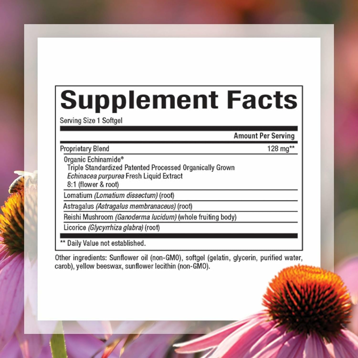 Close-up of Natural Factors Anti-V Formula bottle label