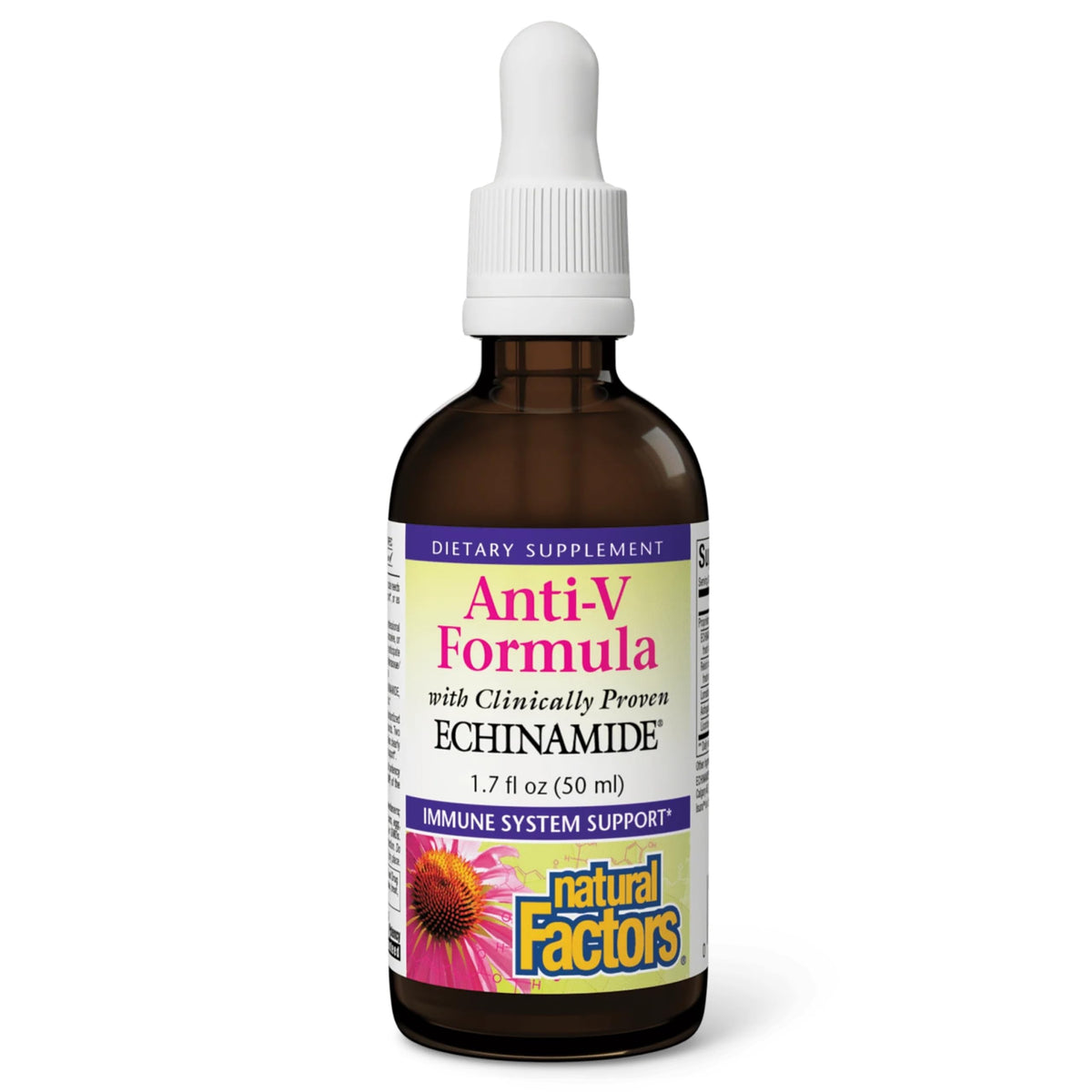 Anti-V Liquid Formula bottle featuring 50 servings