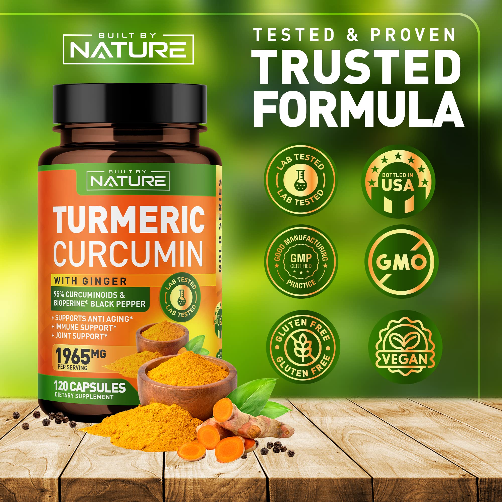 Antioxidant-rich turmeric curcumin blend