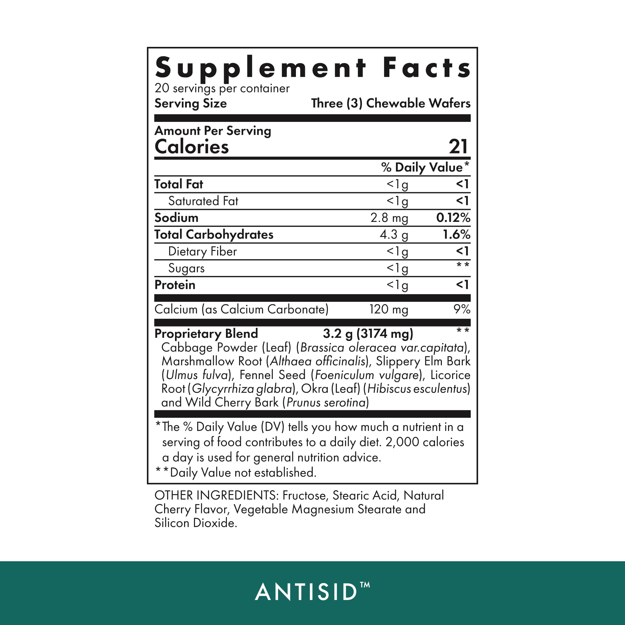 Antisid Wild Cherry packaging front showing product name and kosher symbol