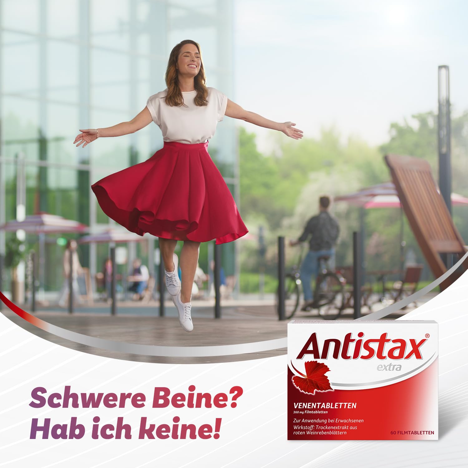 Back view of Antistax Extra Strength 90 Tablets bottle showing label
