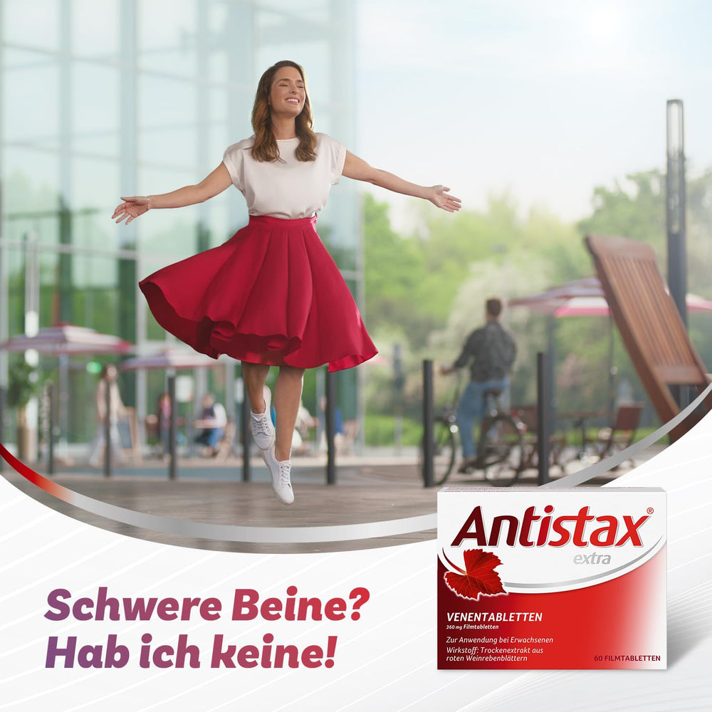 Back view of Antistax Extra Strength 90 Tablets bottle showing label