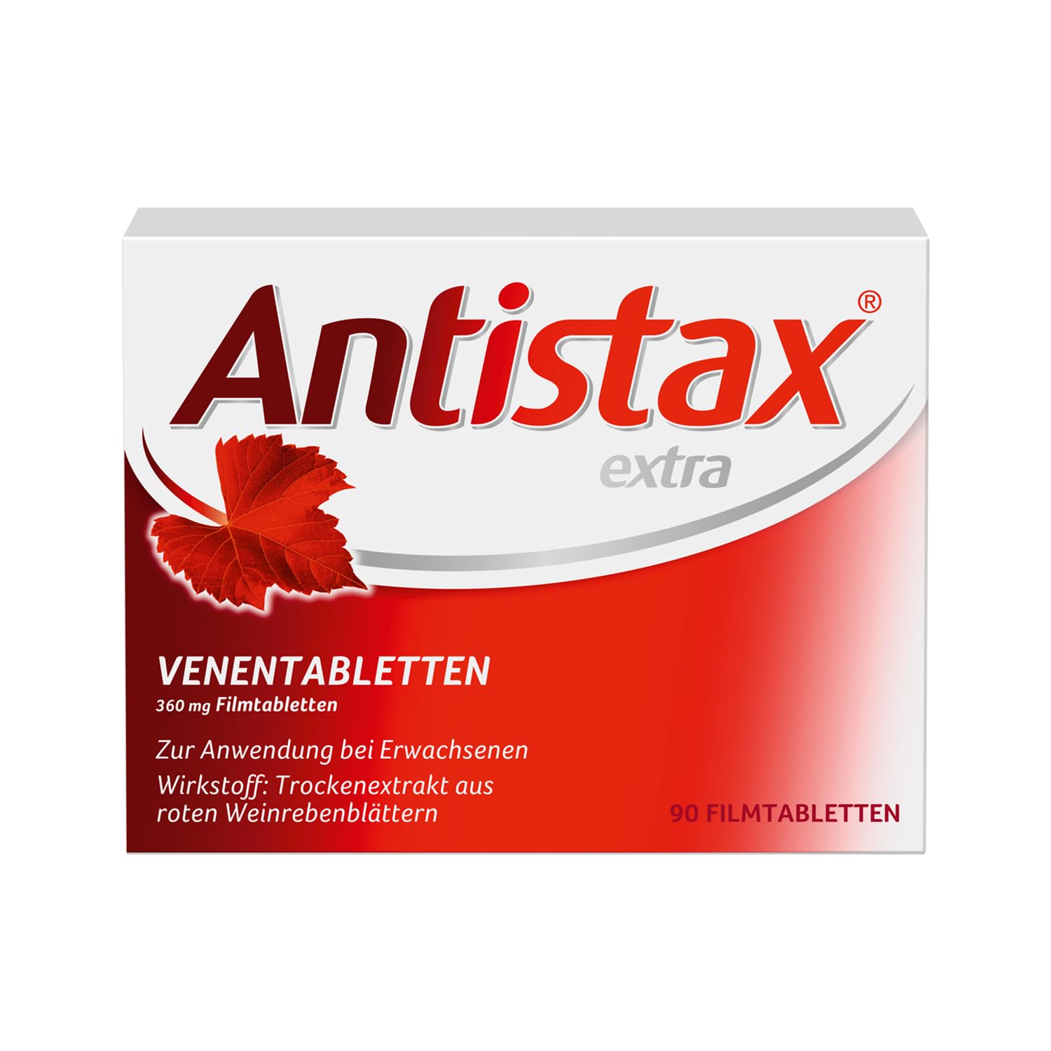 Front view of Antistax Extra Strength 90 Tablets bottle