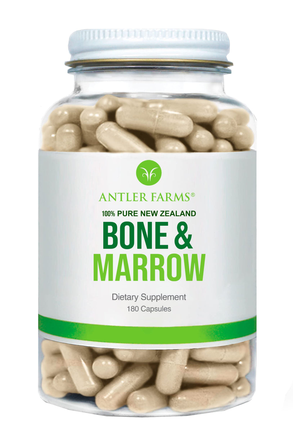 Antler Farms Bone & Marrow capsules bottle front for daily wellness.