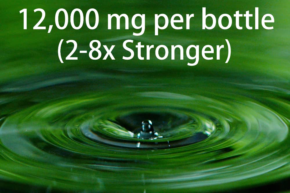 Chlorophyll drops being dispensed from a dropper