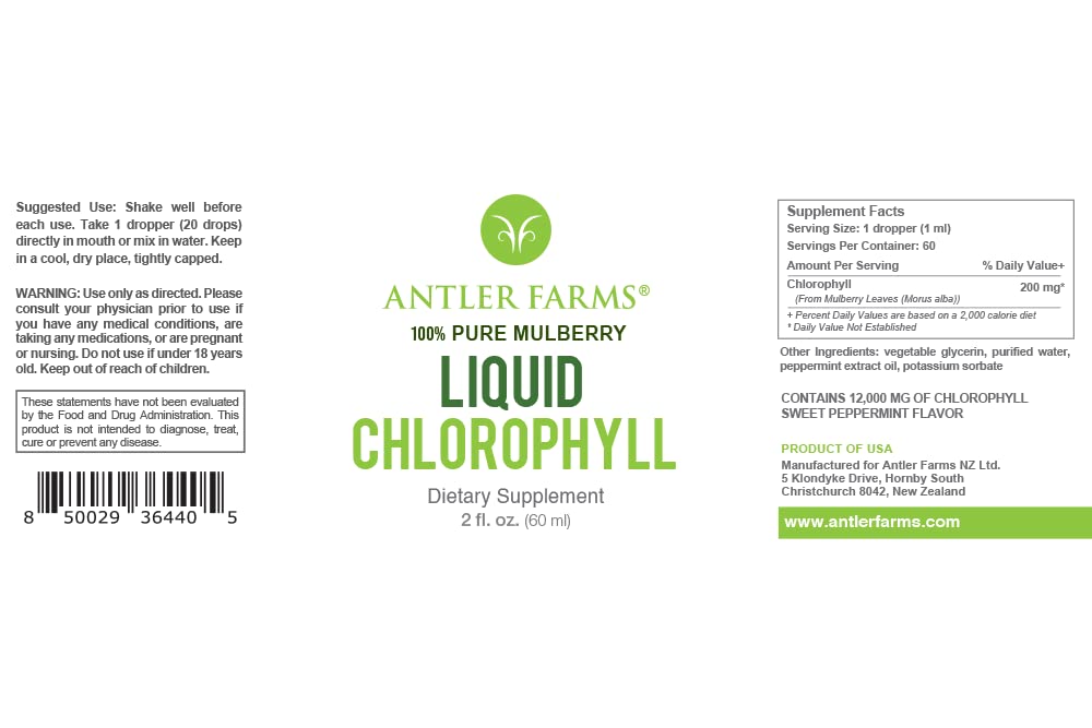 Bottle label focusing on fresh mint flavor and natural harvest