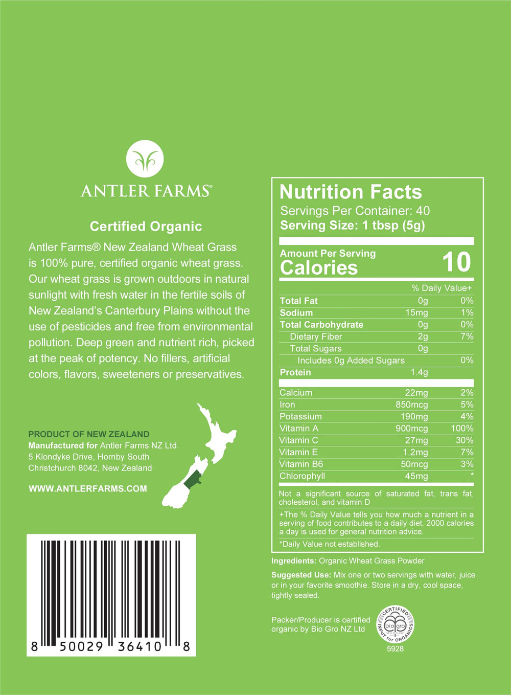 Close-up of vibrant green wheatgrass powder texture