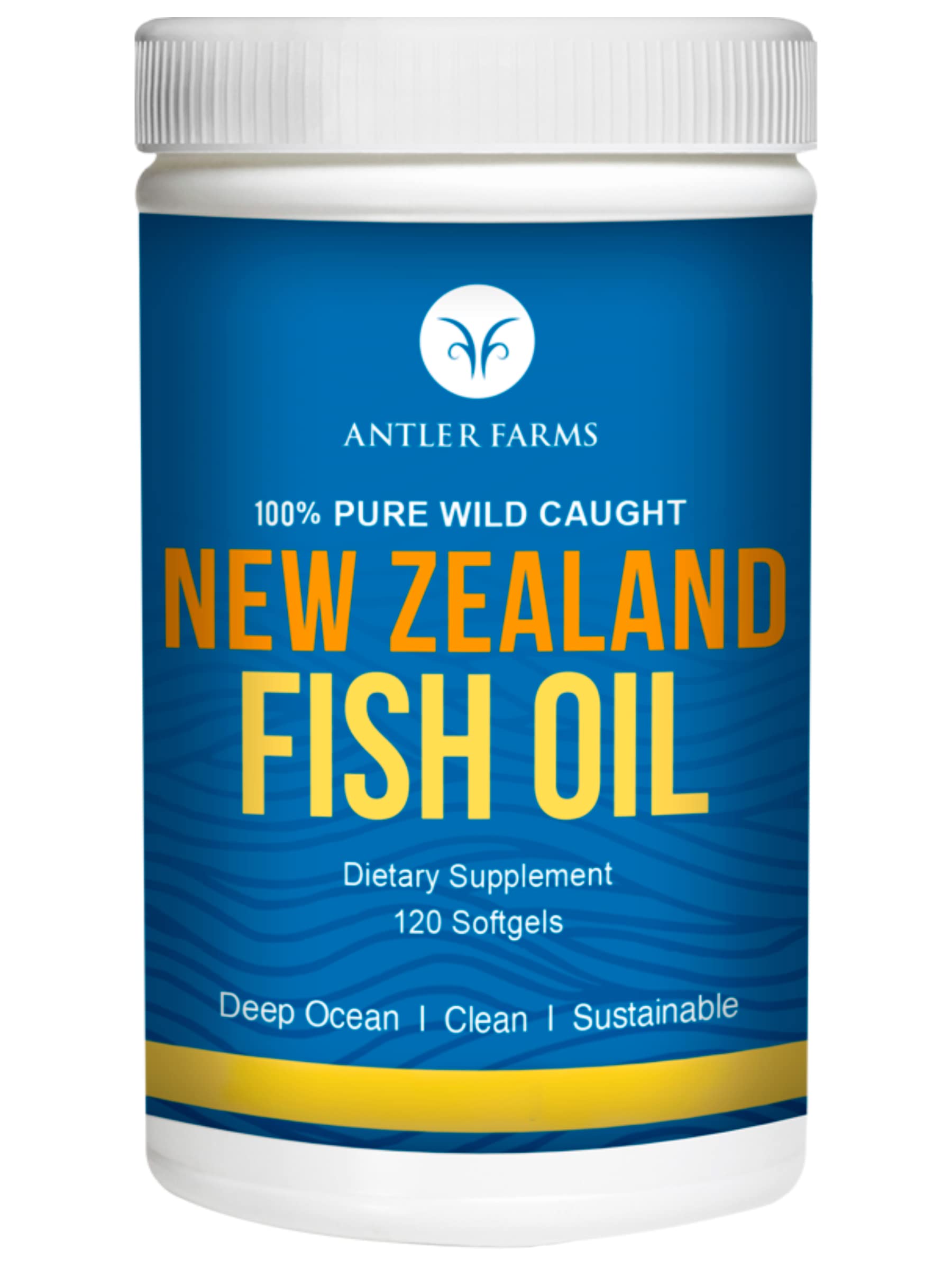 Antler Farms 100% pure wild-caught New Zealand fish oil, 120 softgels bottle