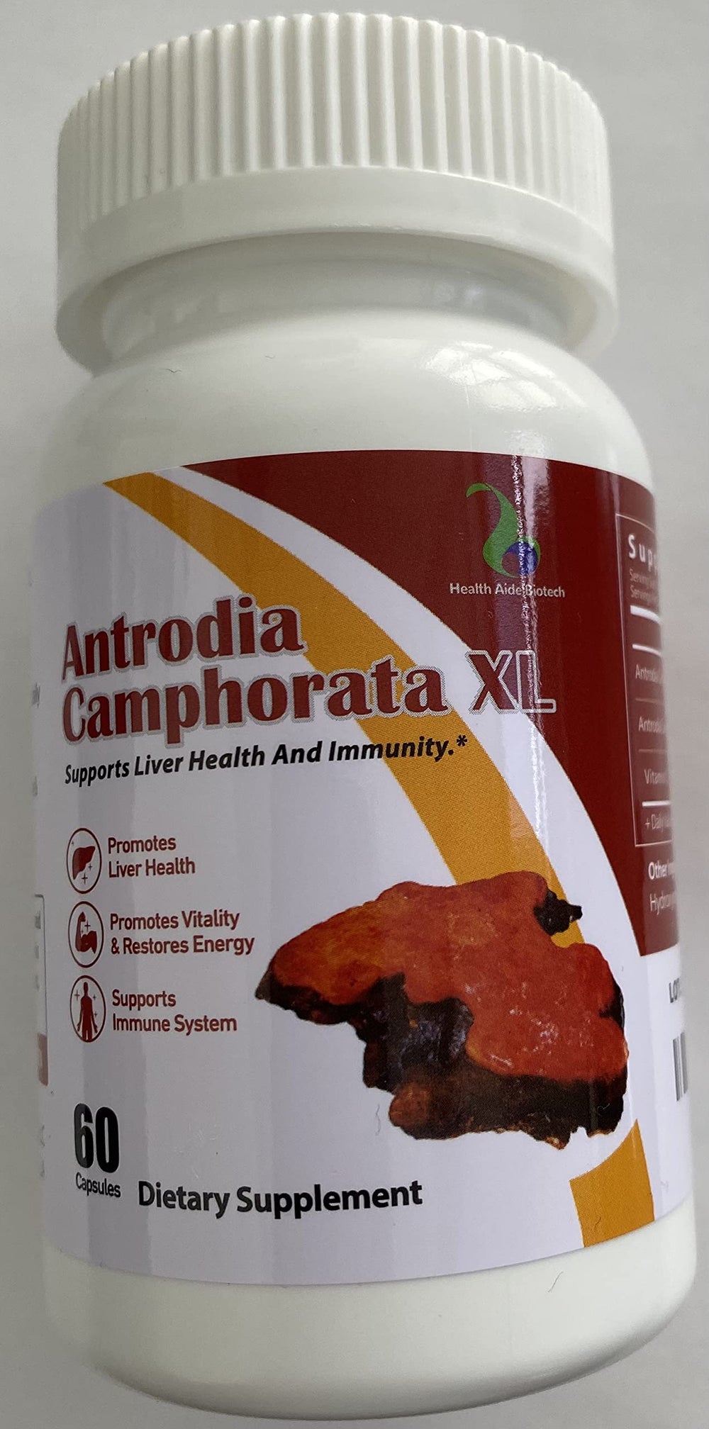 Antrodia Camphorata XL bottle with capsules on white background