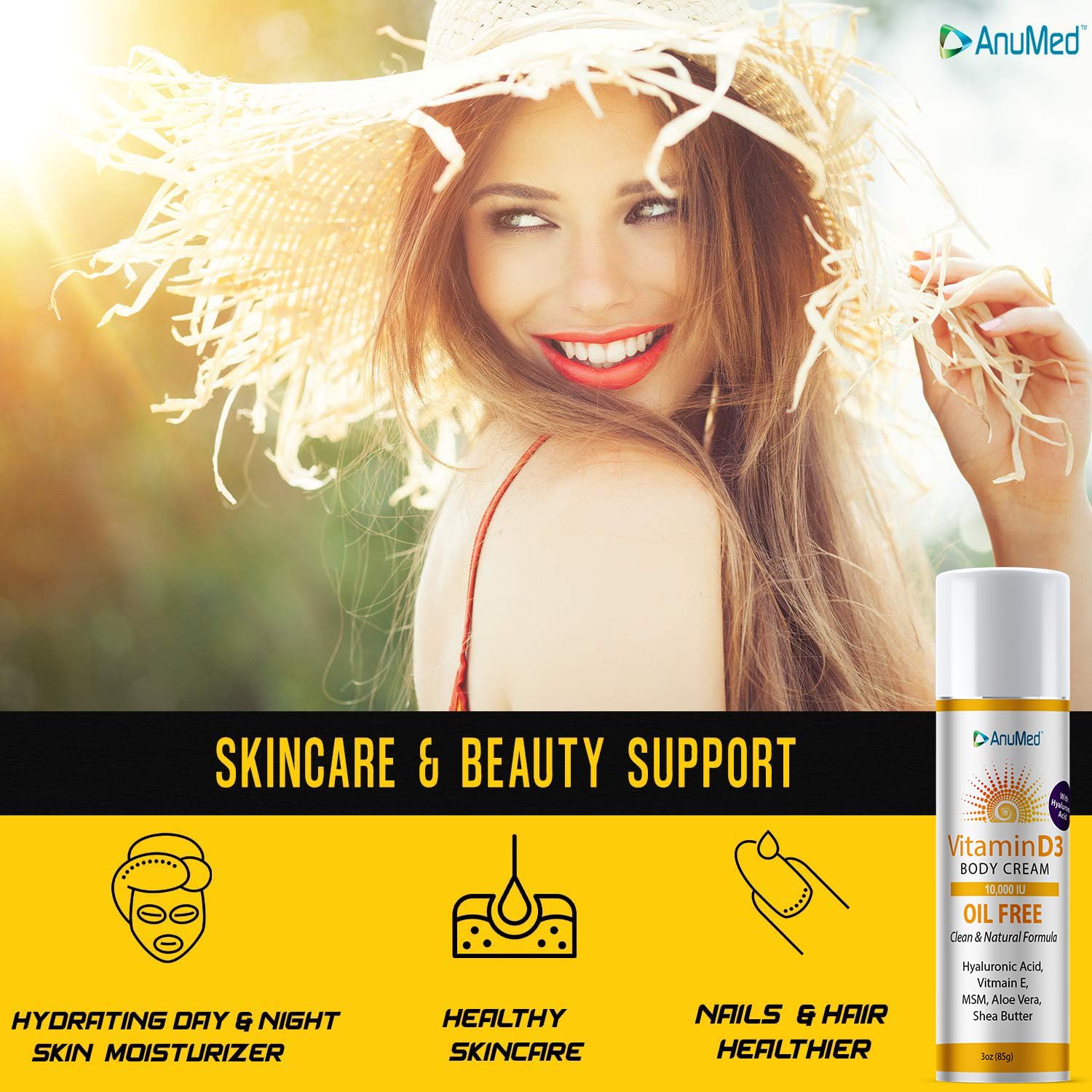 Applying one pump of Vitamin D3 cream to dry skin