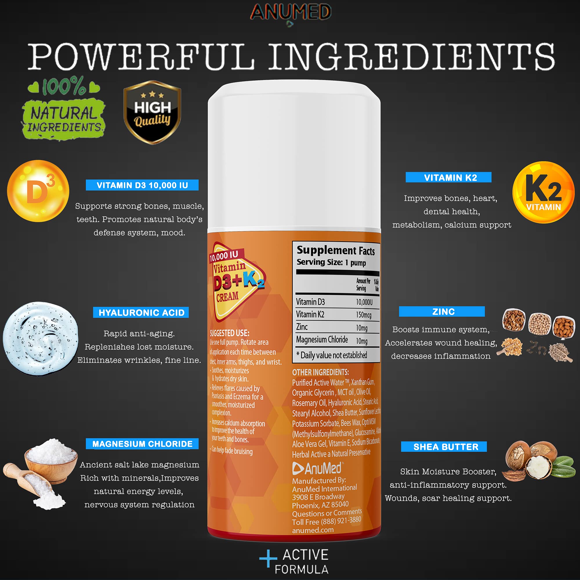 Application demonstration of ANUMED D3+K2 cream