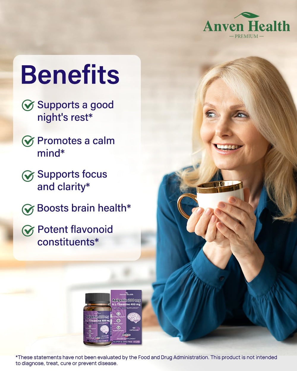 Bottle of 120 veggie capsules for sleep support