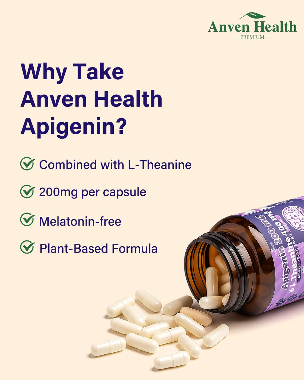 Focus on mind and mood support from L-Theanine and Apigenin