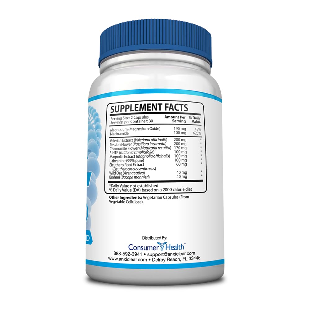 L-theanine capsules representing AnxiClear ingredient