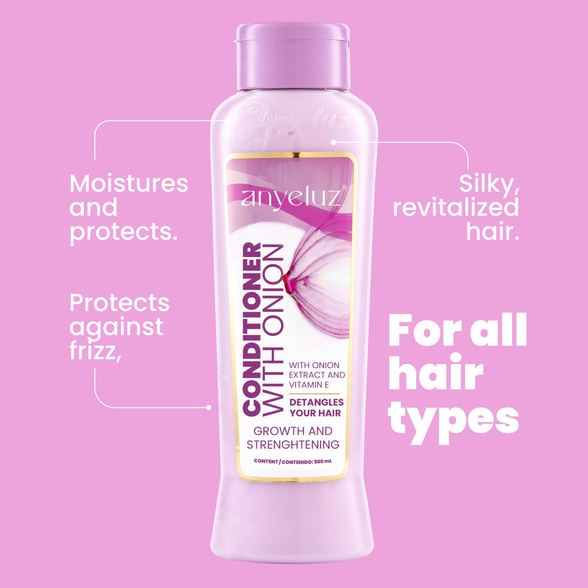 Illustration highlighting frizz protection in humid conditions