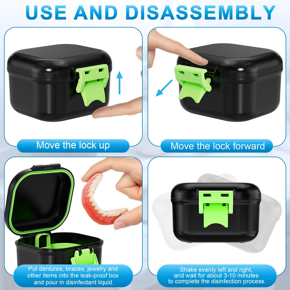 ANYLEY denture case closed with lid secured