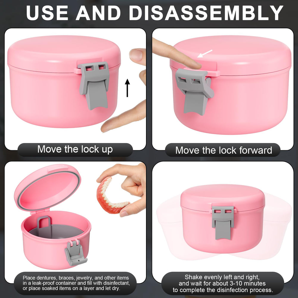 250ml capacity denture case with detachable soaking basket