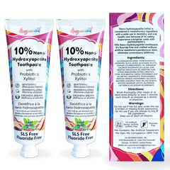 Anymoment 10% Nano Hydroxyapatite Toothpaste bottle and mint flavor tube
