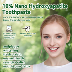 Enamel remineralization and whitening illustration on product label
